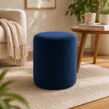 Dtm Home Silindir Puf | Modern Kumaş Puf Koltuk, Oturma Pufu, Dekoratif Salon ve Yatak Odası Pufu - Lacivert
