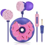 DTMNEP Donut Çocuk Kulaklıkları, Çocuk Boyu Kablolu Kulaklıklar ve Mikrofonlu Kulak İçi Kulaklıklar ve Güzel Kulaklıklar Saklama Kutusu Okul Kız ve Erkek Çocuklar için Hediyeler (Mor)