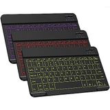 DTTO Bluetooth Klavye, Android Tablet Cep Telefonu Akıllı Telefon iPad Pro Air Mini iPhone Windows Yüzey için Kablosuz Şarj Edilebilir Klavye, Siyah
