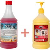 Dtx Kimya Ağır Yağ Sökücü Konsantre (1/5) 1 lt & Granüllü El Temizleme Dezenfekte Kremi 1 lt