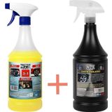 Dtx Kimya Döşeme Jant Ve Motor Temizleme Sıvısı Yağ Sökücü 1 Lt & Lastik Parlatıcı Jel 500 Ml