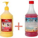 Dtx Kimya Granüllü El Temizleme ve Dezenfekte Kremi 1 kg & Ağır Yağ Sökücü ve Radyatör Temizleyici 1 lt