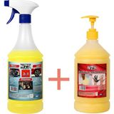 Dtx Kimya Yağ Sök. Döşeme Jant ve Motor (Konsantre 1/5) Temizleme Sıvısı 1 Lt & Granüllü El Sabunu 1 Lt