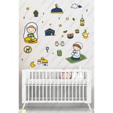 Dua Eden Çocuklar Ramazan Temalı Duvar Sticker Seti, Cam ve Duvar Süsleri, Çocuk Odası Dekorasyonu