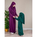 Dua' İs Anne Kız Kombin Namaz Elbisesi (Koyu Yeşil) ADET FİYATIDIR - 8 - 9 Yaş