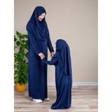 Dua' İs Anne Kız Kombin Namaz Elbisesi (Lacivert) ADET FİYATIDIR - 46 / 52