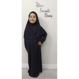 Dua İslamic Shop Kız Çocuk Tek Parça Namaz Elbisesi Siyah