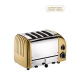 Dualit Dualit Classic Seri Pirinç Rengi 4 Dilim Buz Çözme Özellikli Ekmek Kızartma Makinesi
