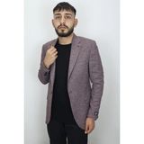 Duayen Fistan Store Erkek Bordo Kırçıllı Italyan Kesim Dar Kalıp Tek Düğme Blazer Ceket - 50