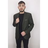 Duayen Fistan Store Erkek Haki Yeşil Italyan Kesim Dar Kalıp Tek Düğme Yazlık Blazer Ceket - 46 - 6 Drop