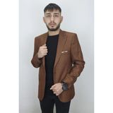 Duayen Fistan Store Erkek Italyan Kesim Dar Kalıp Tek Düğme Yazlık Blazer Ceket - Taba - 46