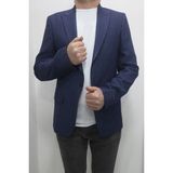 Duayen Fistan Store Erkek Parlament Mavisi Armürlü Italyan Kesim Dar Kalıp Tek Düğme Yazlık Blazer Ceket - 48 - 6 Drop
