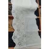 DUAYEN Fisto vintage beyaz dantel bahçe kenar desen 1 metre
