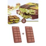 Dubai Çikolatası Kalıbı 2'li Set, Silikon Çikolata Kalıbı 2 Adet (18x8x2 cm)