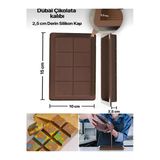 Dubai Çikolatası Yapma Kalıbı, Gıdaya Uygun, Koku Yapmaz, Silikon, 8 Bölmeli 15X10cm Ecolux Silikon