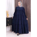 Dubai Katlı Salaş Elbise 6023 Lacivert