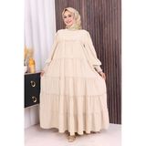 Dubai Katlı Salaş Elbise 6023 Taş