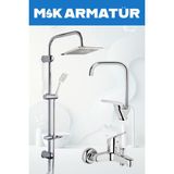 Dubai Krom Robot Köşe Lavabo Banyo 3 Lü Set
