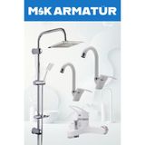 Dubai Robot Beyaz Krom Baston 4 Lü Set