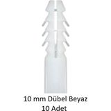 Dübel, 10 mm Beyaz Dübel, 10 Adet