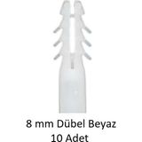 Dübel, 8 mm Beyaz Dübel, 10 Adet