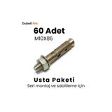Dubell Pro Gömlekli Çelik Dübel M10x85 (60 Adet) - Usta Paketi