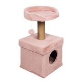 Dubex 39x39x72 cm Kedi Oyun Evi ve Tırmalama Platformu Pembe