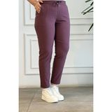 Duble Paça Beli Lastikli Pantolon - Mürdüm