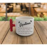 Duble Türk Kahvesi Fincanı & Espresso Öğretmenler Gününe Özel 200 ml - Beyaz - 300 cc