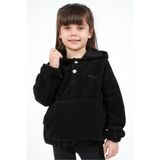 DUBLİNO KİDS Kız Çocuk Kapüşonlu Polar Düğmeli Kanguru Cepli Sweatshirt