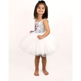 Duca Kids Parıltılı Askılı Çıtçıtlı Elsa Kız Body ve Kabarık Tütü Etek 2 Li Takım - 7 Yaş - Beyaz