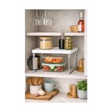 Duca Store Dolap ve Mutfak Tezgahı Için Raf Düzenleyici, Buzdolabı Uyumlu Yükseltici Organizer, Metal Ayaklı Ek Raf, Çok Amaçlı Raf Düzenleyici Stand, Dolap, Tezgah ve Buzdolabı Için Uygun
