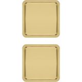 Duca Store Paslanmaz Çelik Sunum Tepsisi, Gold, 21X21 Cm, Çay Kahve Pasta Tatlı Servisi, 2 Adet