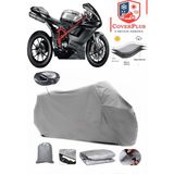 Ducati 848 Evo Branda Gri Arka Çanta Uyumlu(Topcase) Motosiket Brandası Motor Örtüsü Çadır Su Geçirmez Motosiklet Kılıfı Motor Brandası,lastikli,taşıma Torbalı