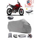 Ducati Hypermotard 821 Branda Gri Arka Çanta Uyumlu(Topcase) Motosiket Brandası Motor Örtüsü Çadır Su Geçirmez Motosiklet Kılıfı Motor Brandası,lastikli,taşıma Torbalı