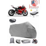 Ducati Panigale V4 Arka Çanta Uyumlu (Gri) Motorsiket Brandası Motor Örtüsü Çadır Su Geçirmez Motosiklet Kılıfı Motor Brandası - Gri- Arka Çanta UYUMLU