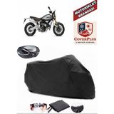 Ducati Scrambler 1100 Special Branda Siyah Arka Çanta Uyumlu(Topcase) Motosiket Brandası Motor Örtüsü Çadır Su Geçirmez Motosiklet Kılıfı Motor Brandası,lastikli,taşıma Torbalı