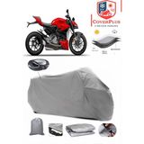 Ducati Streetfighter V2 Branda Gri Arka Çanta Uyumlu(Topcase) Motosiket Brandası Motor Örtüsü Çadır Su Geçirmez Motosiklet Kılıfı Motor Brandası,lastikli,taşıma Torbalı