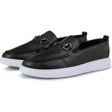 Ducavelli Anchor Hakiki Deri Erkek Günlük Ayakkabı, Loafer Ayakkabı, Hafif Ayakkabı, Yazlık Ayakkabı, Hafif Ayakkabı - Siyah