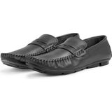 Ducavelli Artsy Hakiki Deri Erkek Günlük Ayakkabı, Rok Loafer Ayakkabı - Siyah