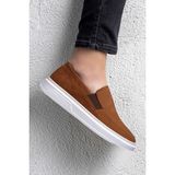 Ducavelli Menta Erkek Hakiki Deri Nubuk Sneaker, Loafer Sneaker, Hakiki Deri Sneaker, Erkek Snaker - 44 - Taba