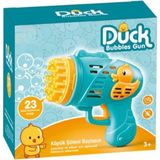 Duck Çok Delikli Pilli Köpük Atan Baloncuk Çıkaran Tabanca Oyuncağı 23 Delikli (Açık Mavi)
