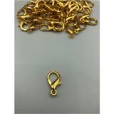 Duck Hoby 10 Adet - 24MM x 10MM Gold Renk Papağan Klips, Kilit Kanca, Kapama Klips, Kolye ve Bileklik Kilidi