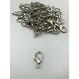 Duck Hoby 10 Adet - 24MM x 10MM Gümüş Renk Papağan Klips, Kilit Kanca, Kapama Klips, Kolye ve Bileklik Kilidi