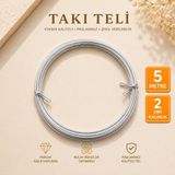 Duck Hoby 2 mm Kalınlık Gümüş 4,5-5 Metre Aras Tel Çiçek Takı Taç Hobi Şönil Amigurumi Elin, Çiçek, Filografi ve Takı Armcuff Teli