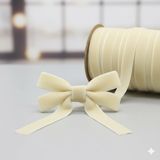 Duck Hoby 5 Metre Kadife Kurdele 1 cm Kadife Şerit - Yılbaşı Süsü Hediye Paketi Süsleme Kurdele Bohça, Nişan, Çeyiz, Nikah, Hediye, Şeker, Süsleme - Krem