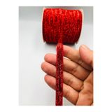 DUCK HOBY 5 metre Simli Kadife Kurdele 1 cm Simli Kadife Şerit - Yılbaşı Süsü Hediye Paketi Süsleme Kurdele