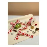 DUCK HOBY 5 mt Yılbaşı Kurdelesi 40 mm Süsleme Desenli Yılbaşı Noel Süsleme Hediye Paketi Yılbaşı Süsü
