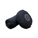 Duck Kumaş Mandala Baskılı Bolster & Meditasyon Minderi - İkili Set (Siyah)