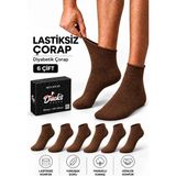 Ducks Socks Erkek 6'lı Pamuklu Kutulu Lastiksiz Çorap Diyabetik Dostu Dikişsiz Esnek Kısa Konç Sıkmayan Çorap - 41 - 44 - Kahverengi